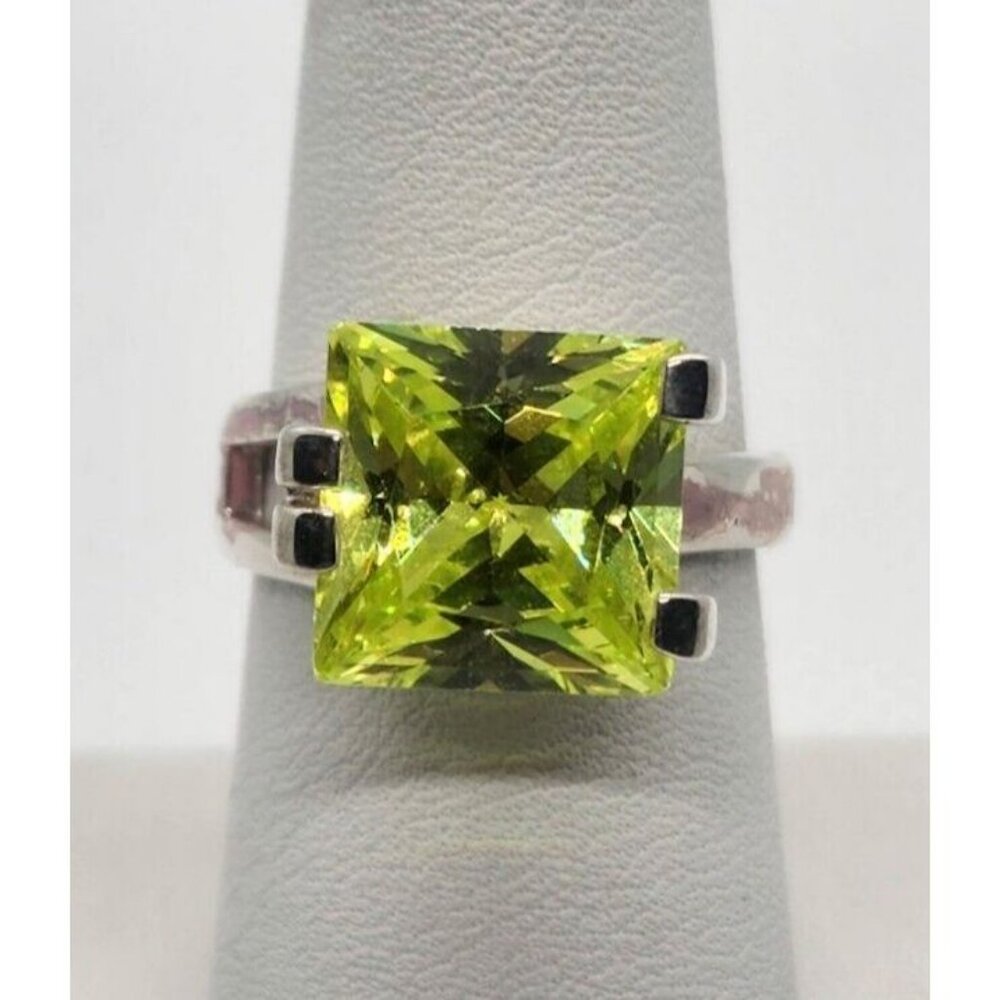 925 STERLING SILVER CHRYSOPRASE RING SIZE 8 - Picture 1 of 5